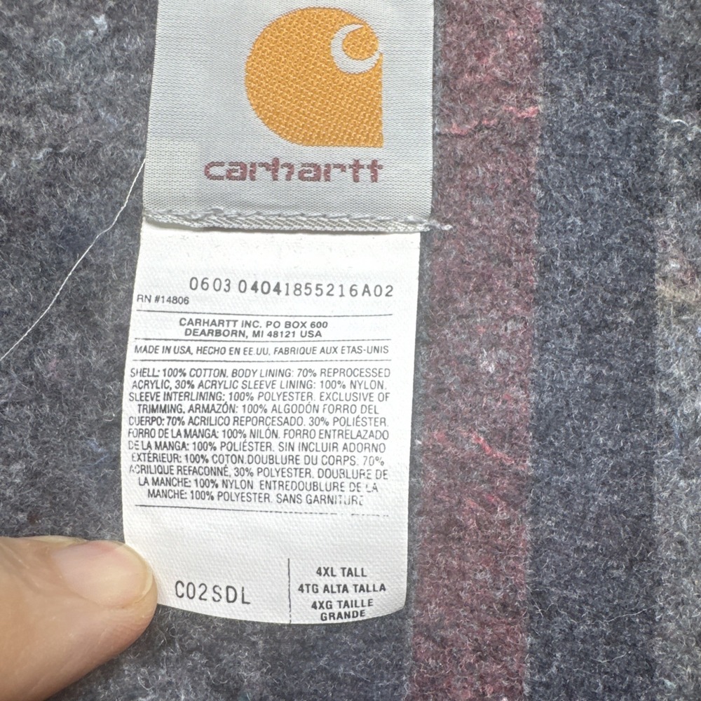 Carhartt Duck Chore Coat Jacket 4XL Tall Tan Blanket Lined Made in USA Workwear - Picture 3 of 15